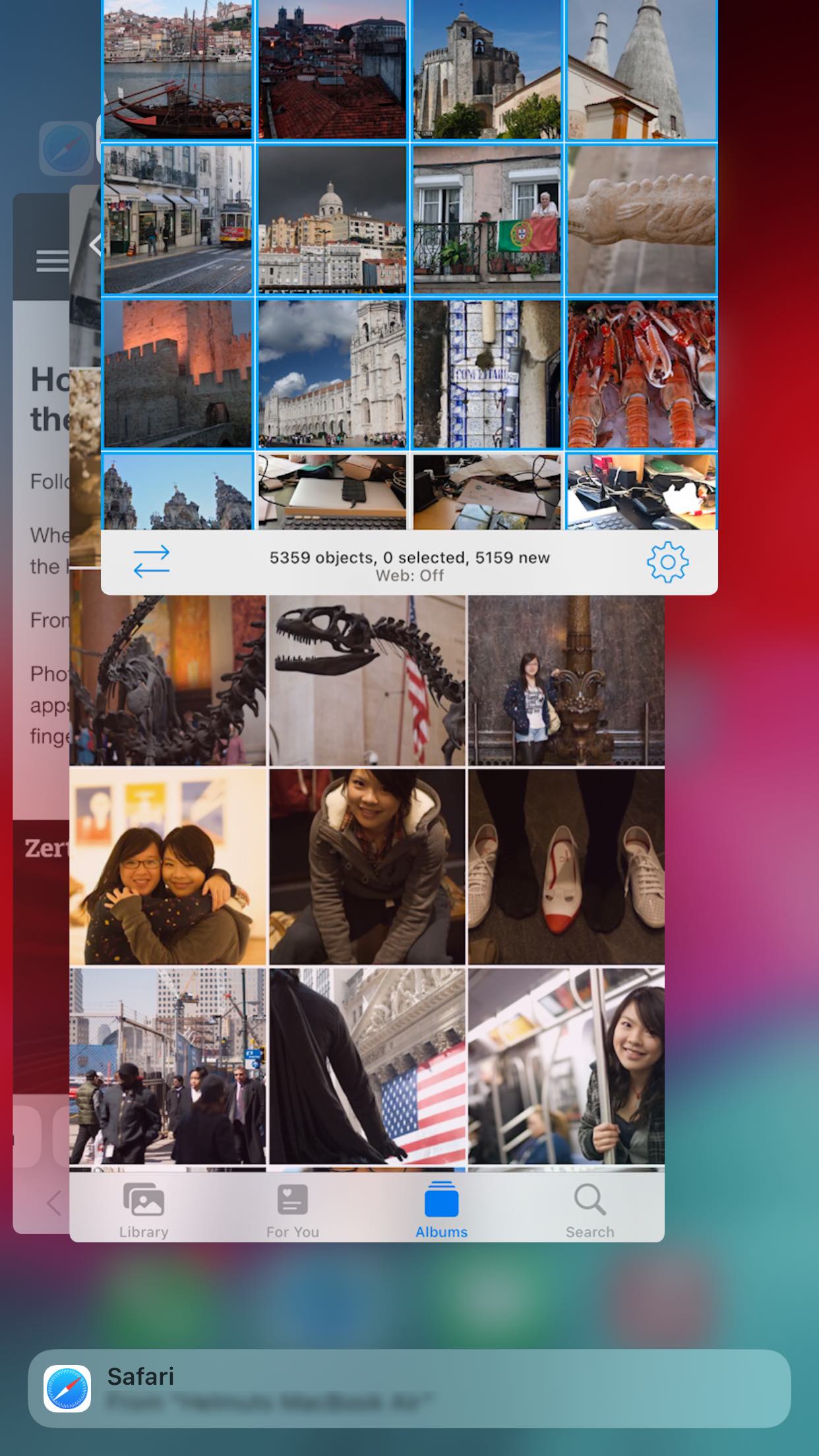 Swipe up on PhotoSync to close the app