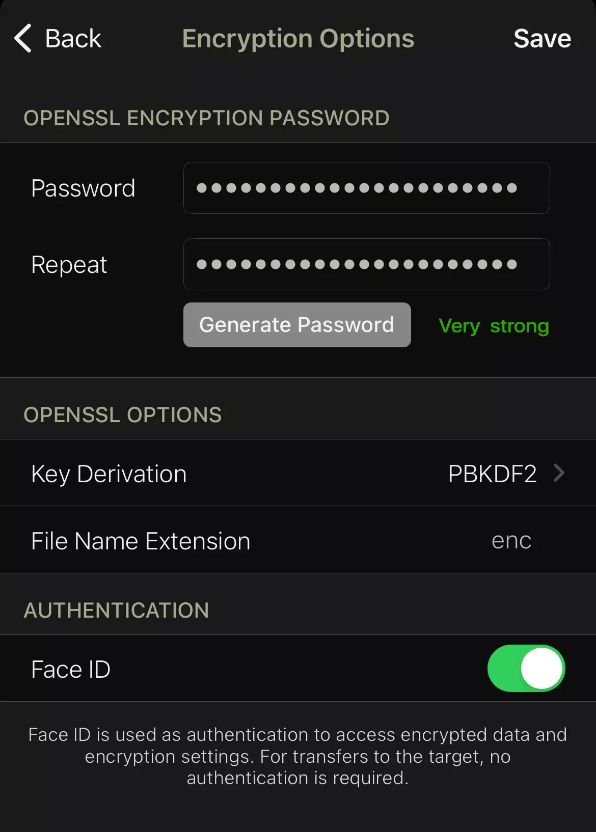 OpenSSL encryption options