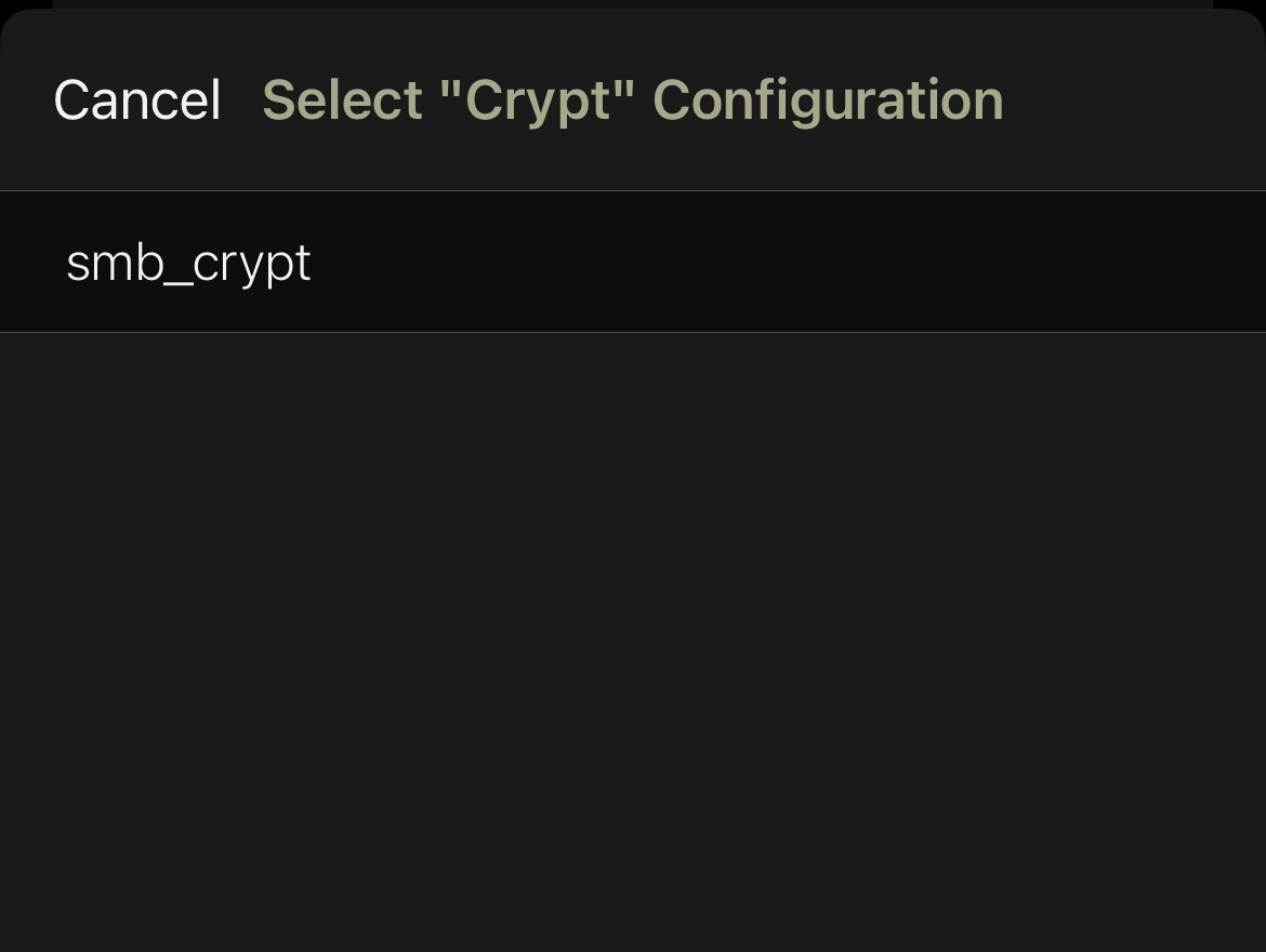 Choose Crypt Configuration