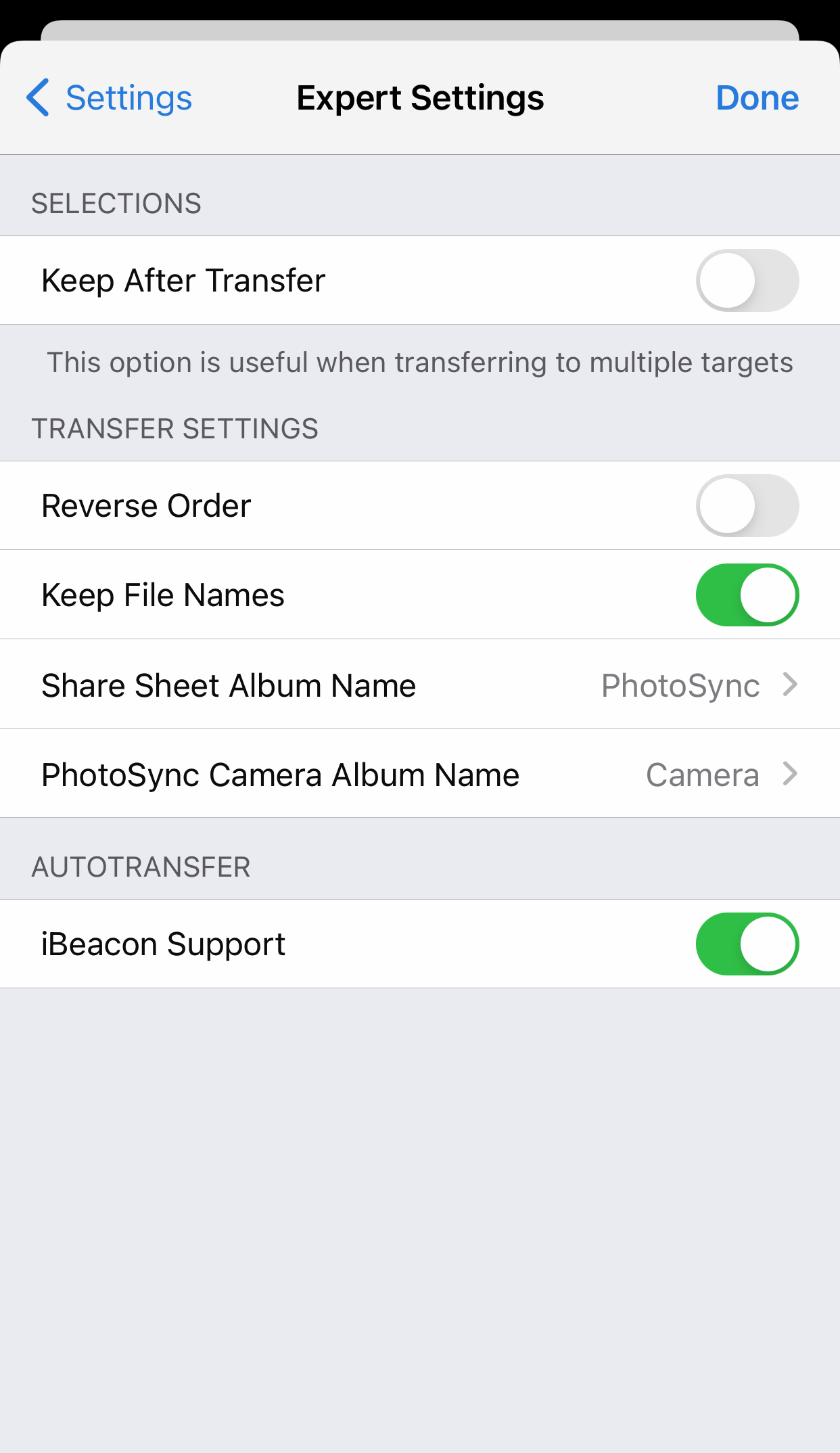 Enable iBeacon support in the expert settings