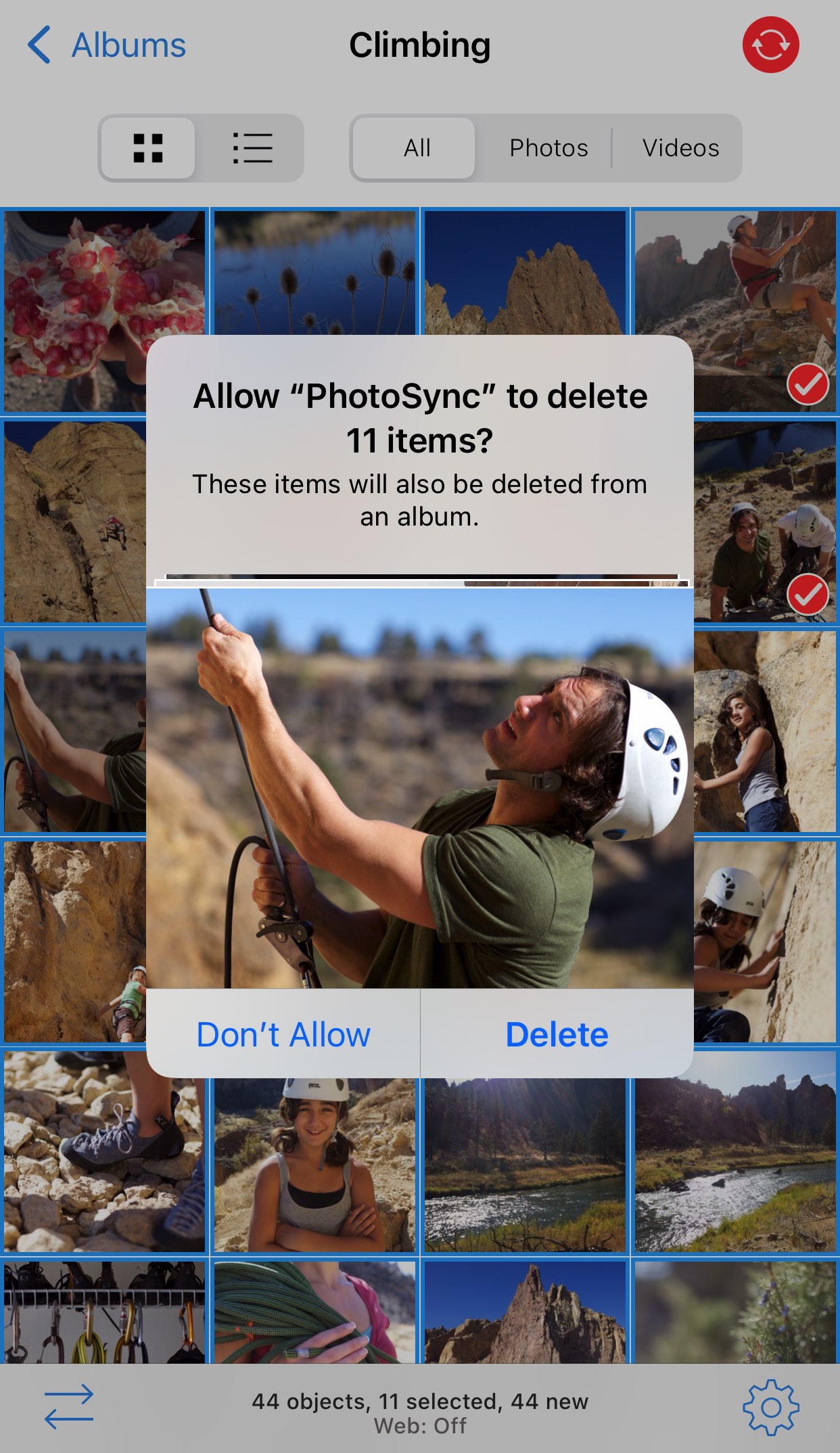 How To Delete Photos Or Videos PhotoSync