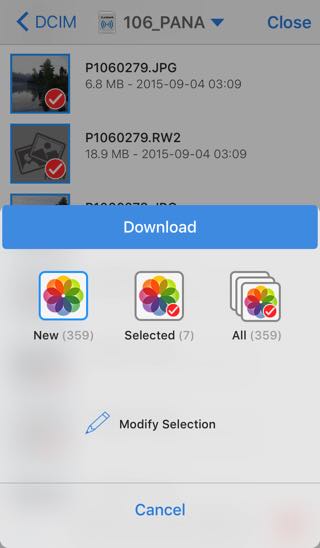Download selection