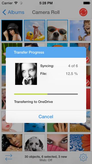 Transfer to OneDrive