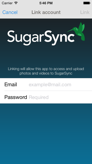 SugarSync authentication