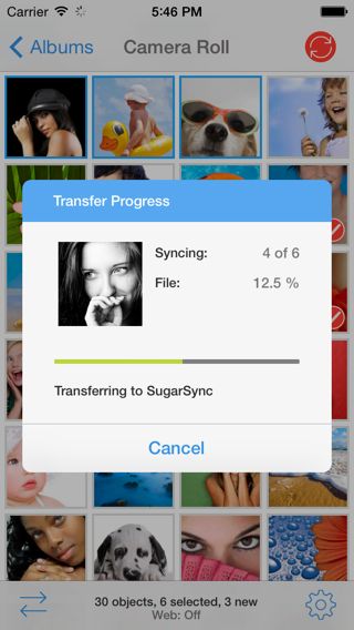 Transfer to SugarSync